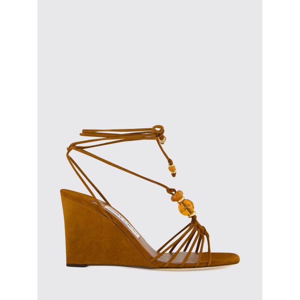 Jimmy Choo Women Jimmy Choo Lova Suede Wedge Sandals With Ankle Ties
